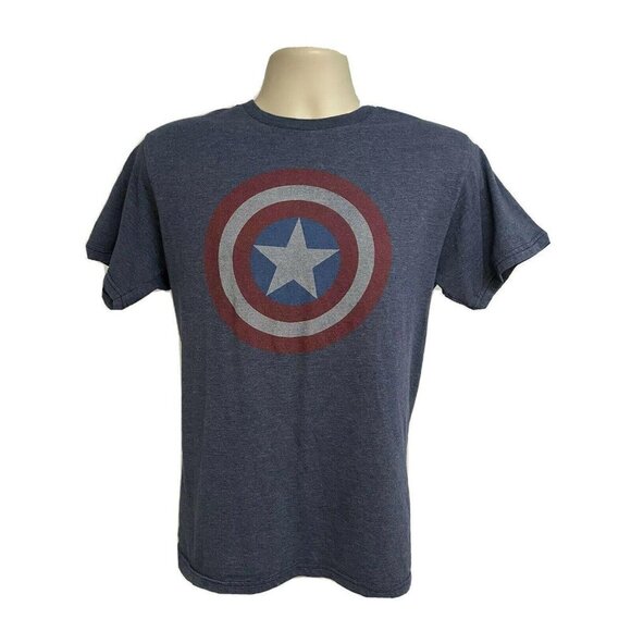 Marvel Comics Captain America Blue Graphic Tee M - Picture 1 of 5